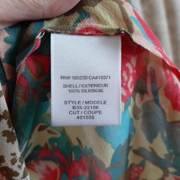 Multi color floral silk blouse by Joie size M - Picture 6 of 8